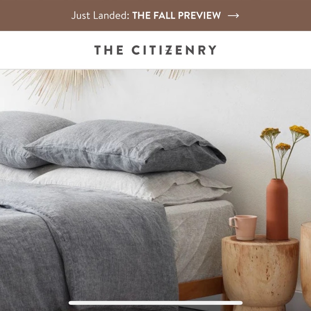 The Citizenry Duvet Cover and Shams in King Indigo Chambray